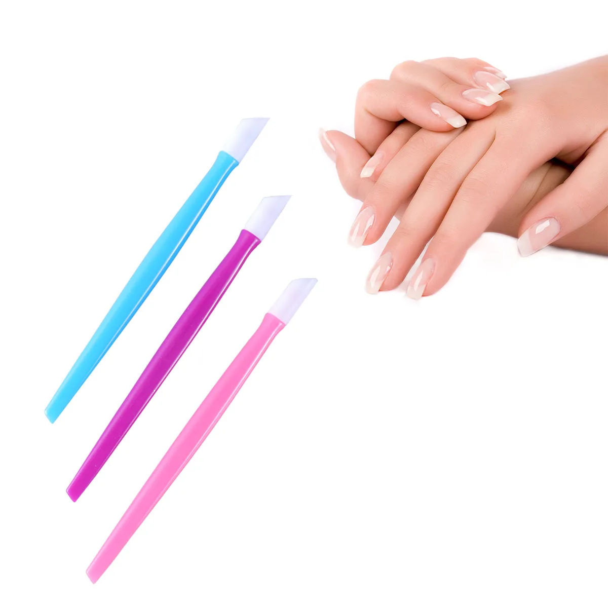 30 قطعة أداة إهاب الأظافر قابل للغسل مزيل الجلد الميت لأداة مانيكير مسمار الفن الملمعات التقشير فرك عصا مريحة