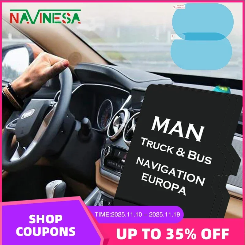 

for MAN Truck Bus Media Navigation Maps Europe Turkey Sat Navi TF Card Accessories Software with Anti Fog Reaview Sticker