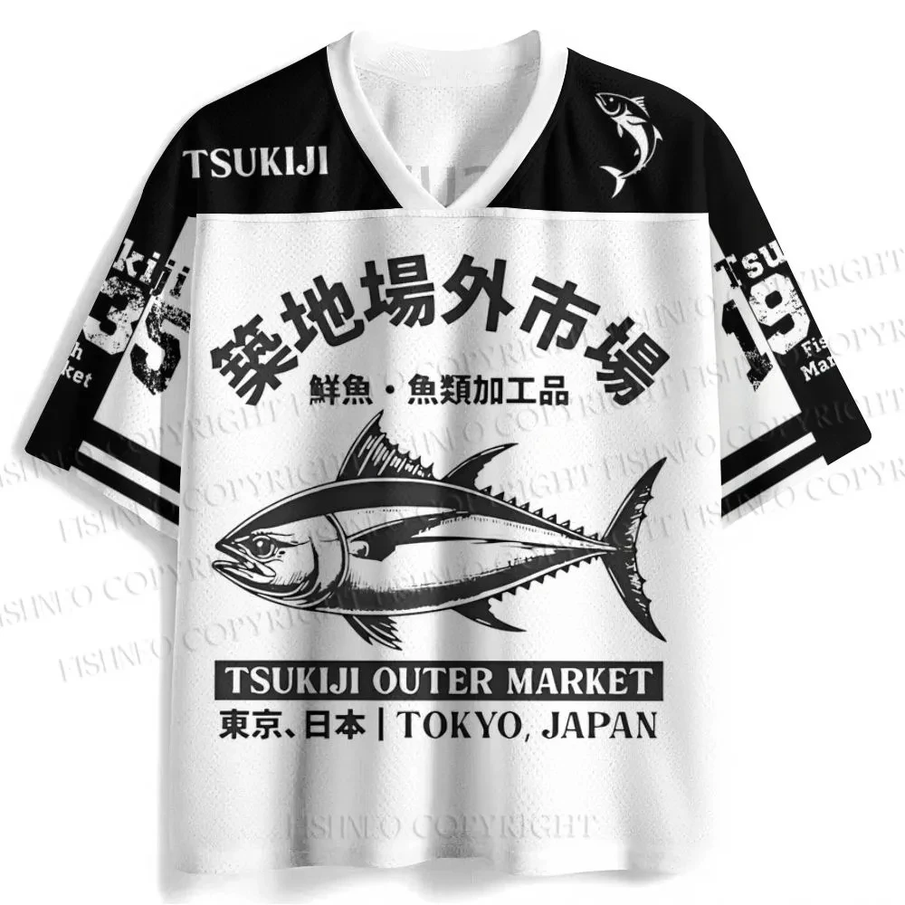 2026 New Japanese Fish Tsukiji Market Funny Meme Quick Teying Tshirt Men/women Clothing Harajuku Clothes Summer Tops