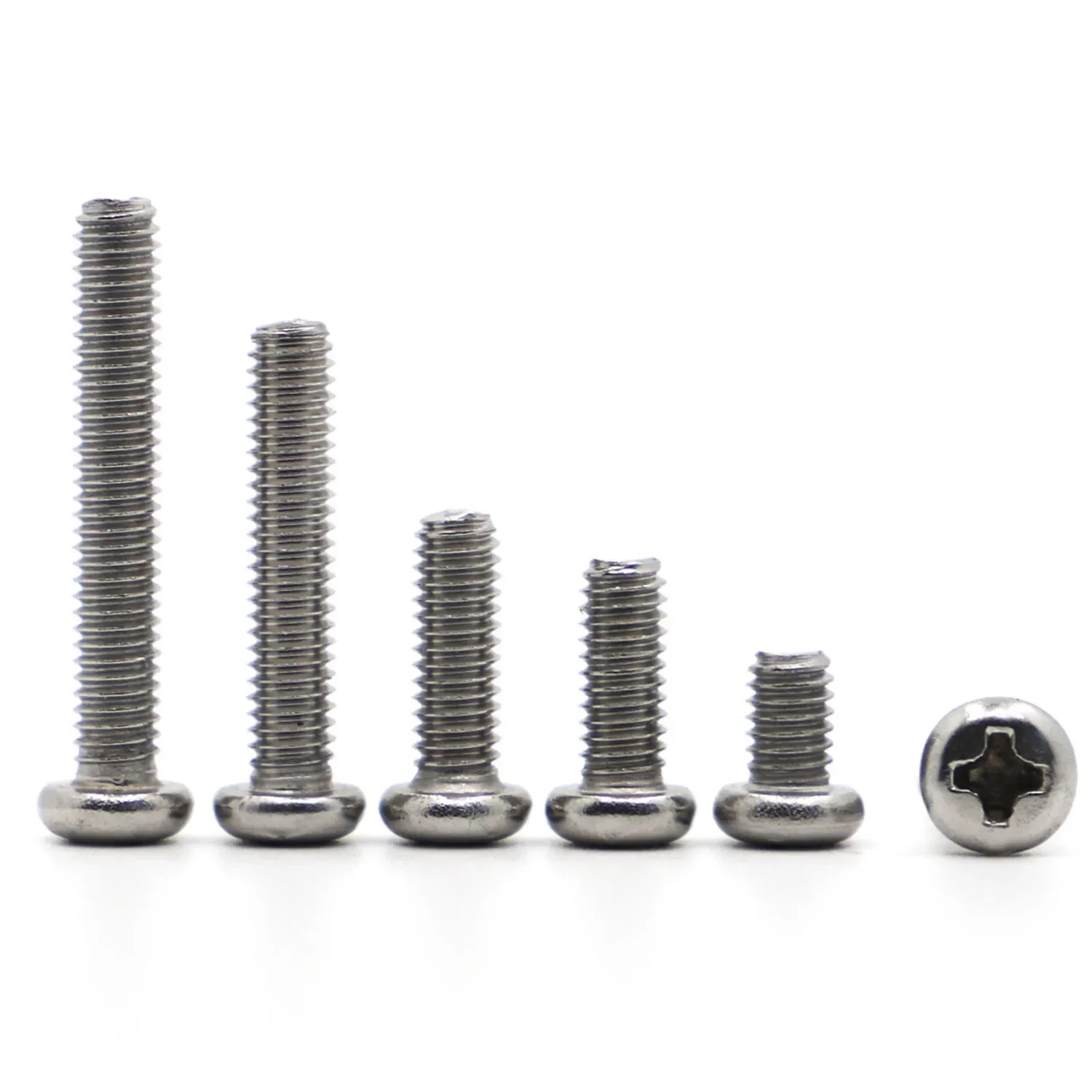 Phillips Pan Round Head Screws M1 M1.2 M1.4 M1.6 M2 M2.5 M3 M4 M5 M6 M8 Stainless Steel Cross Recessed Machine Screw Bolts