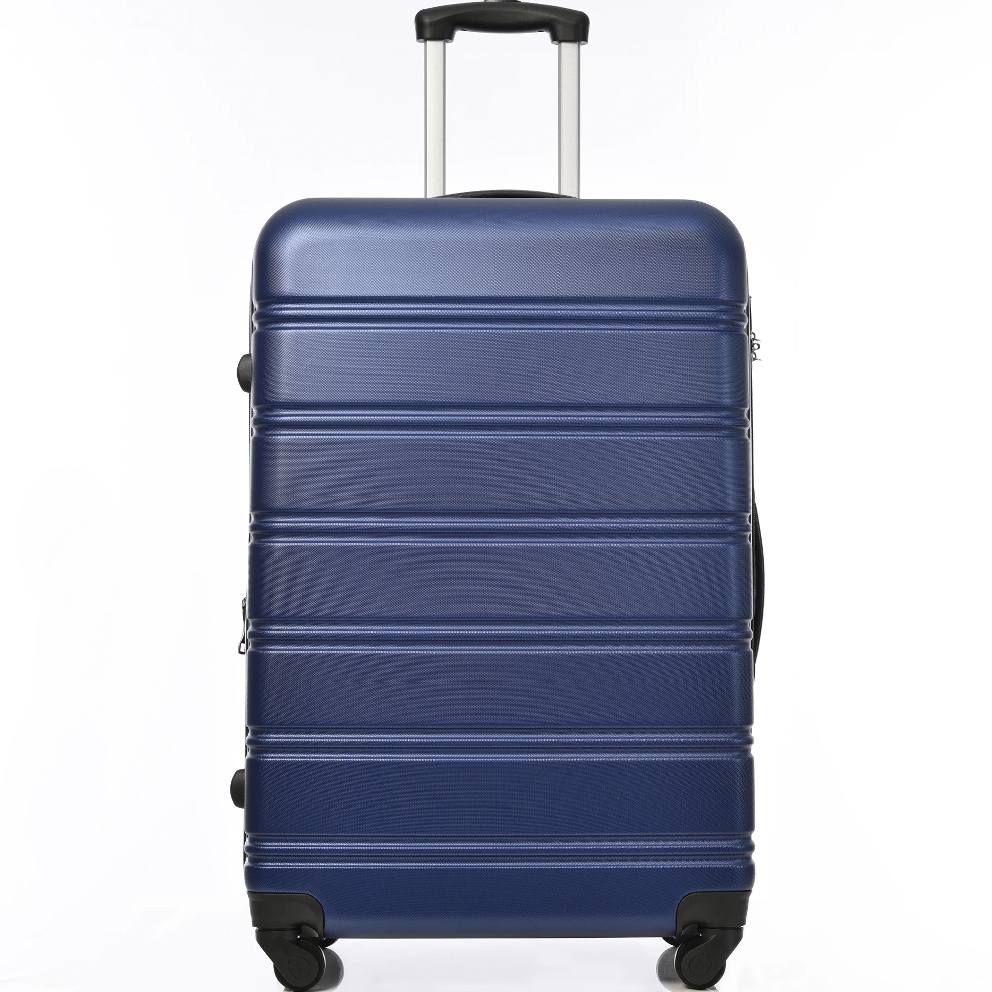 VSOGA hard shell case suitcase hand luggage 4 rolls ABS material 74.5x50.5x31.5 dark blue