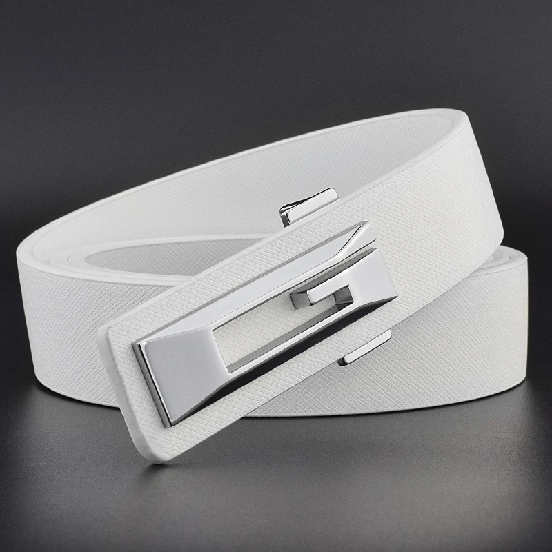 

High quality G letter belts men white buckle smooth luxury designer famous brand cowhide boys fantasy jeans belt