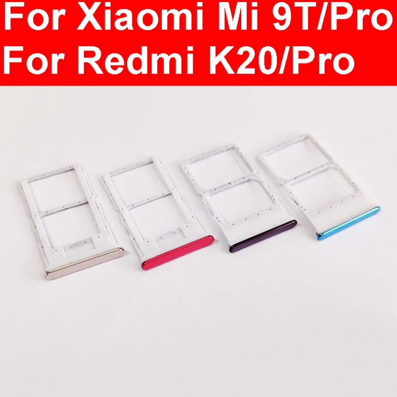 Memory & SIM Card Tray Holder For Xiaomi Redmi Mi 9T K20 K20 Pro Sim & Card Reader Slot Replacement Repair Parts