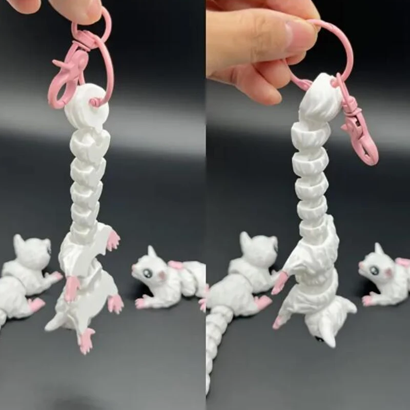 1pcs Glam Style Articulated Jointed Honey Badger Figurine for Home Decor Party Favor Garden Decoration long tail is very cute