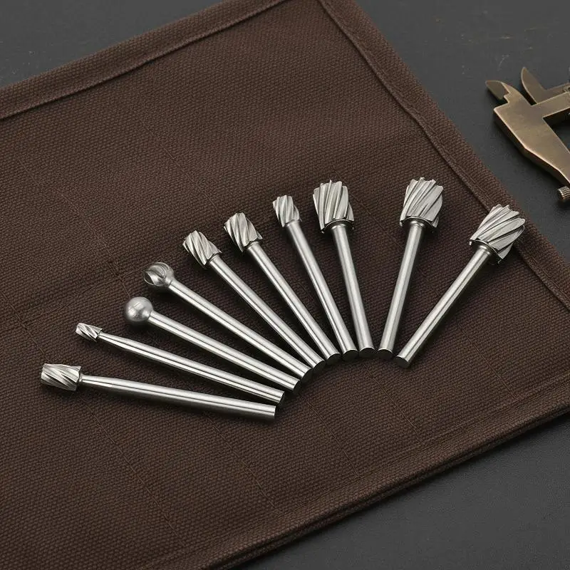 10pcs Wood Drill Bit Nozzles for  Attachments HSS Stainless Steel Wood Carving Tools Set Woodworking
