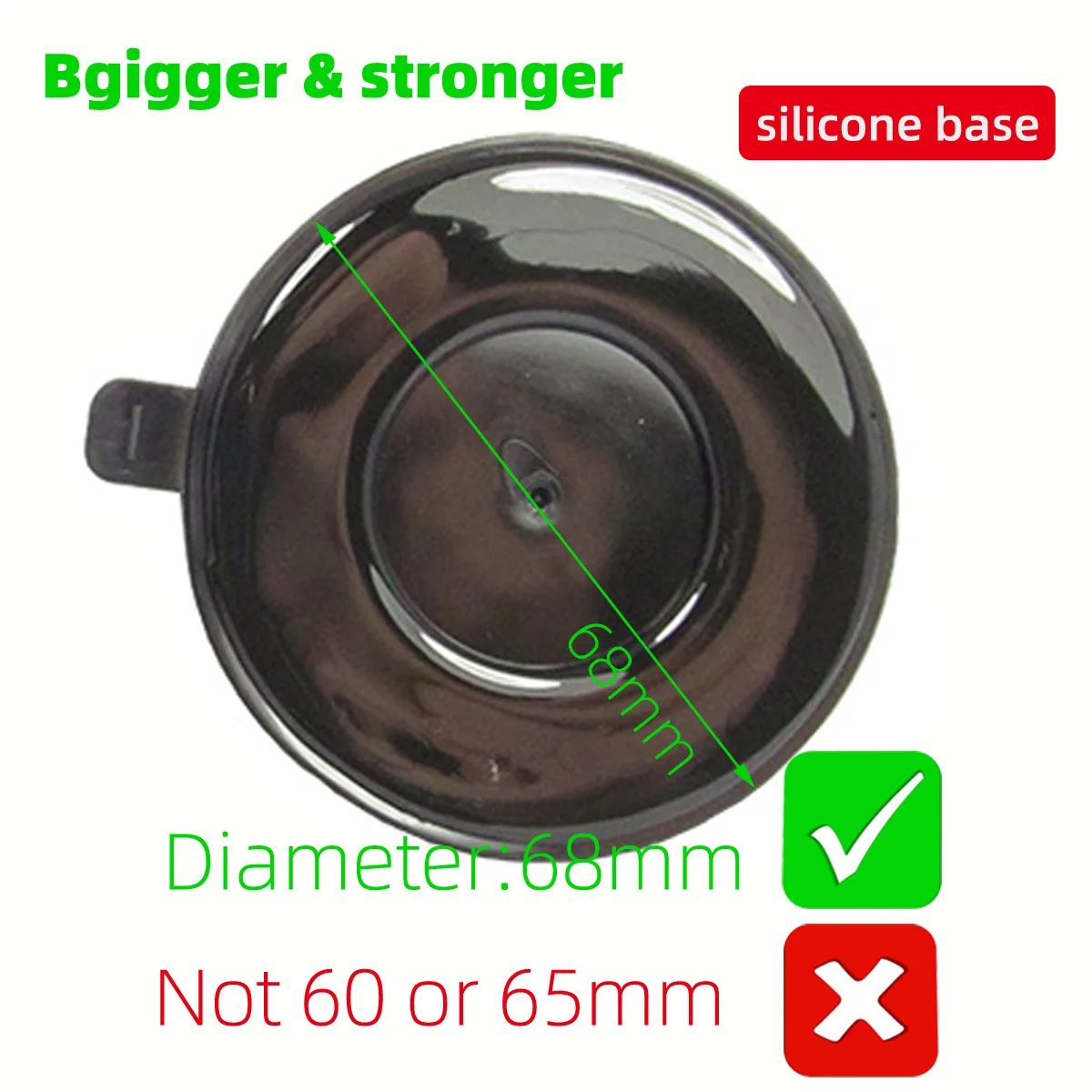 Universal Car Suction Cup Holder,17mm Ball Head Base Mount,Windshield/Dashboard Car Phone Holder Bracket Stand,Silicone Base
