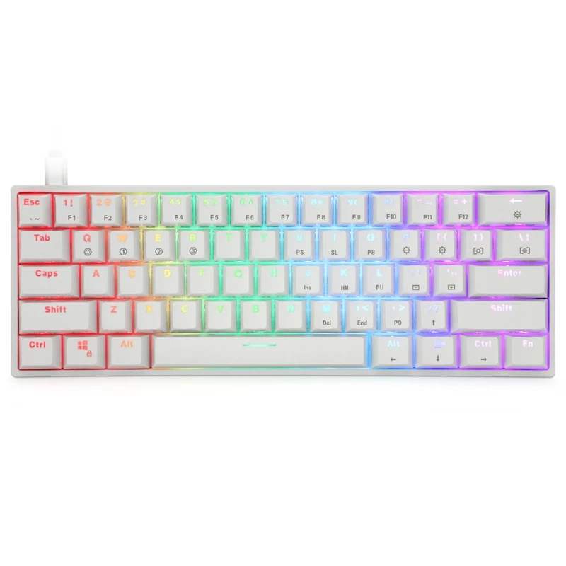 

SK61 Gk61 Portable 60% Mechanical Keyboard Gateron optical Switches Backlit Hot Swappable Wired Gaming Keyboard For PC