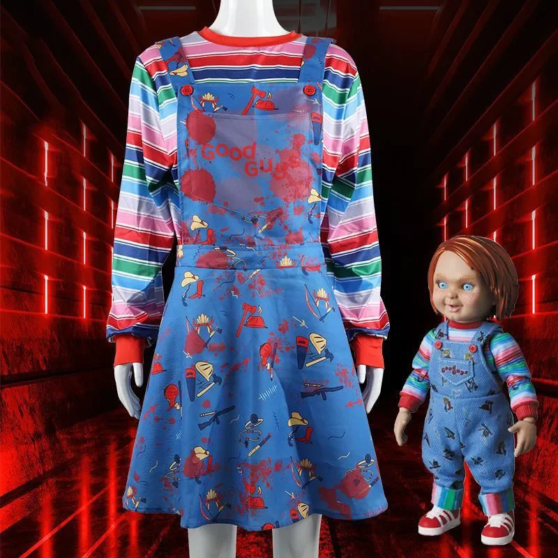 Disfraz de Anime Chucky, Disfraz de Muñeca Asesina de Terror, Trajes de Personajes de Películas de Terror, Disfraces de Halloween