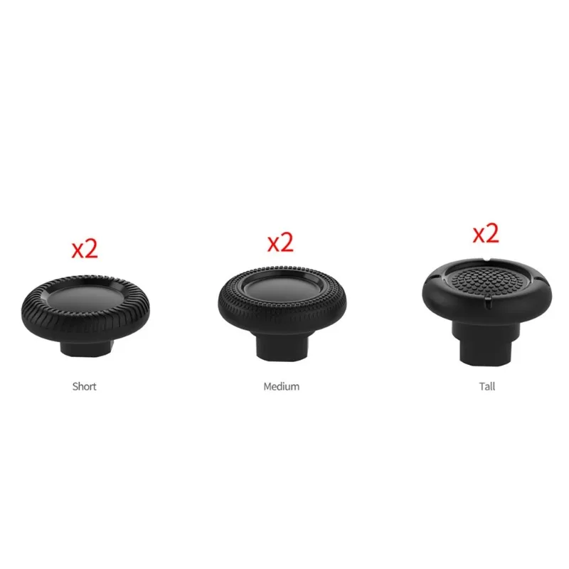 6 PCS Black 3D Joystick Caps for Sony PlayStation 5 PS5 DualSense Controller Thumbstick Analog Thumb Sticks Grip Cover