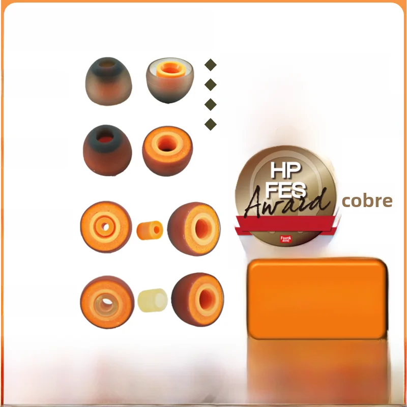 Funda Protectora de Silicona Naranja Pequeña Symbio para Auriculares, Cubierta de Esponja con Refuerzo de Bajos, Protección C...