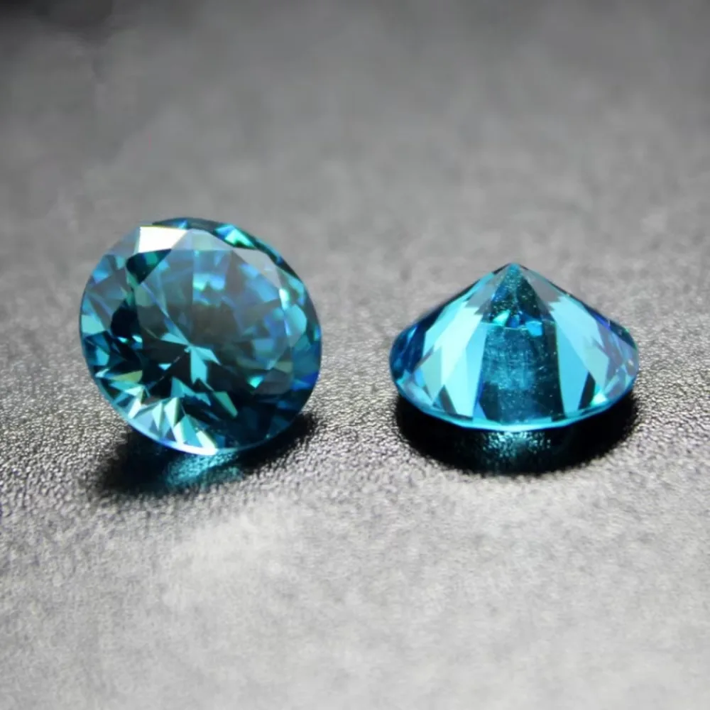 Round Faceted Aquamarine Brilliant Cut Aquamarine Gem Multiple Sizes to Choose