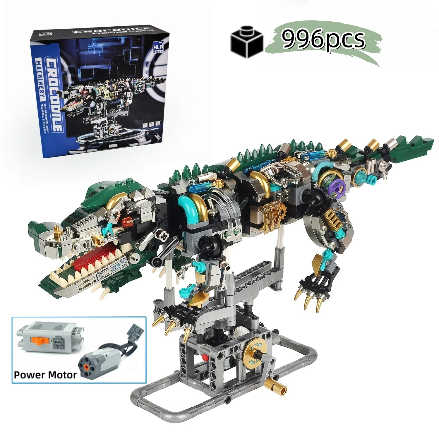 

Creative Mechanical Crocodile Model Building blocks Kit Animal Themed MOC Assembly Bricks Toys Children Birthday Christmas gift
