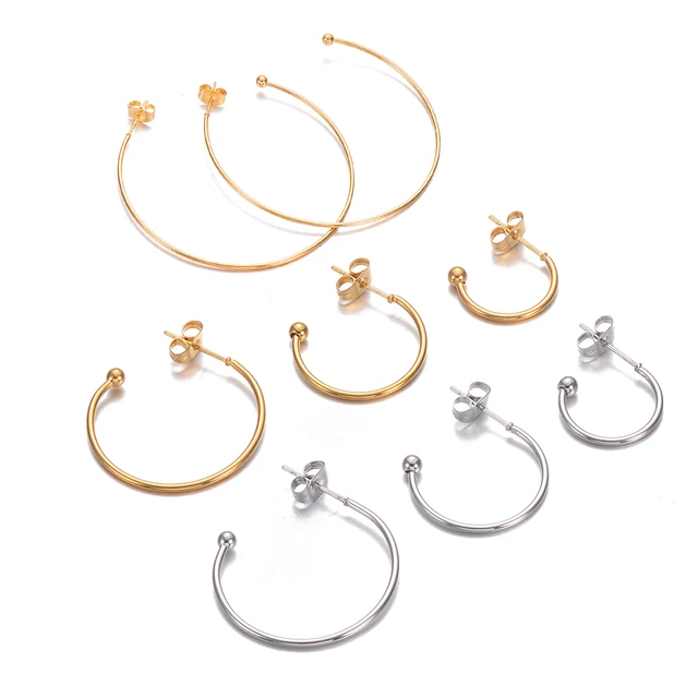Stainless Steel Hoop Earring Stainless Steel Hyperbole Hoop Earrings Large Balls Hoop Earrings Aliexpress