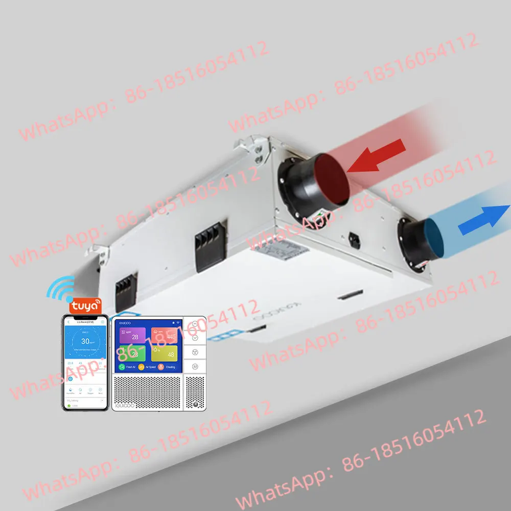 

Tuya APP Control Fresh air Energy Heat Recovery of Central Ventilation System 150CBM
