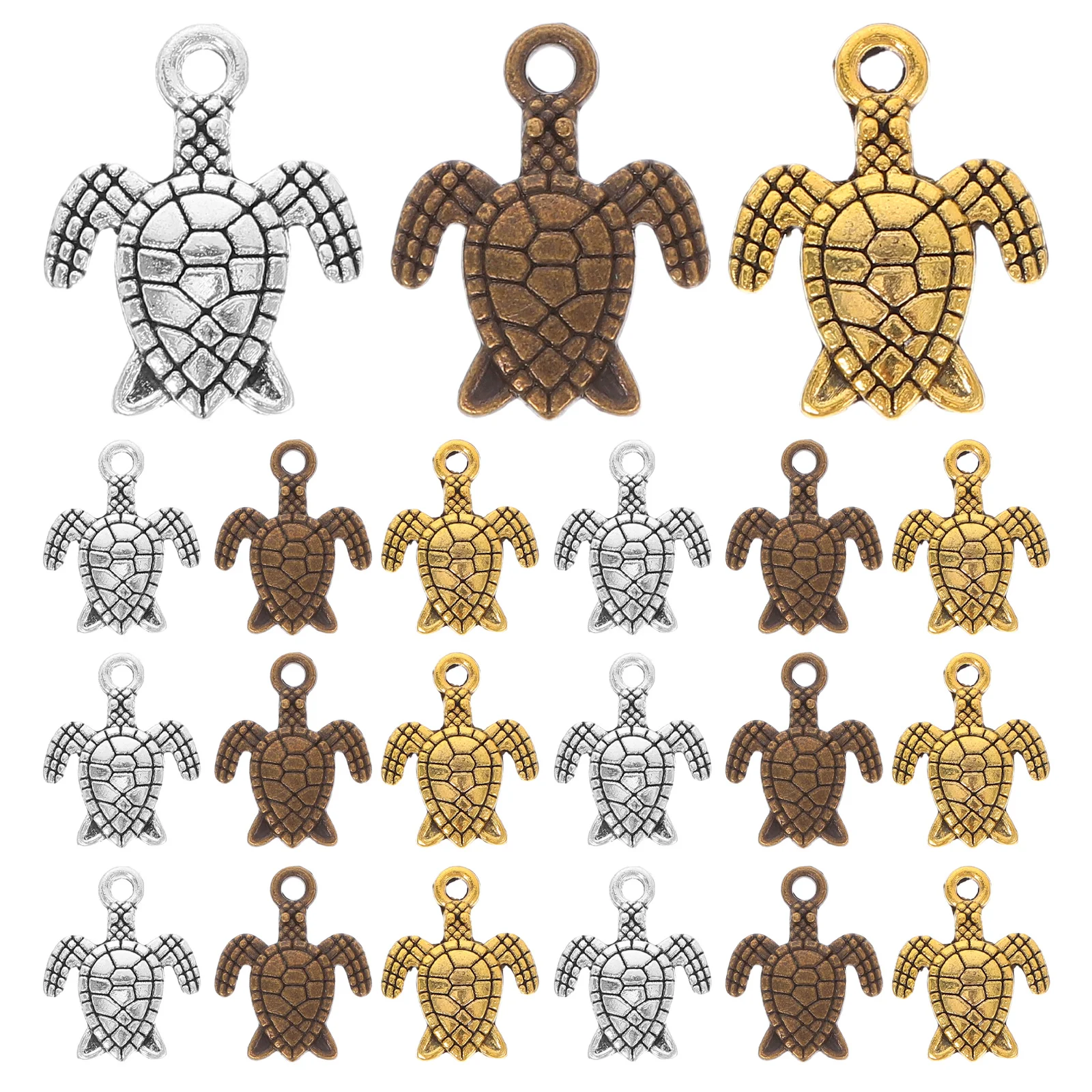 

80Pcs Sea Turtle Charms Alloy Mini Turtle Pendants for Jewelry Making DIY Necklace Bracelet Craft Decorations Charms for Crafts
