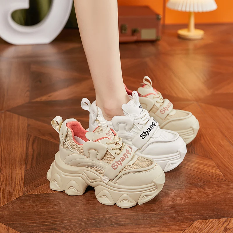 Autuspin Brand Design Ladies Sneakers 2024 Autumn Winter Fashion Air Mesh Women Leisure Shoes Genuine Leather Vulcanized Sneaker