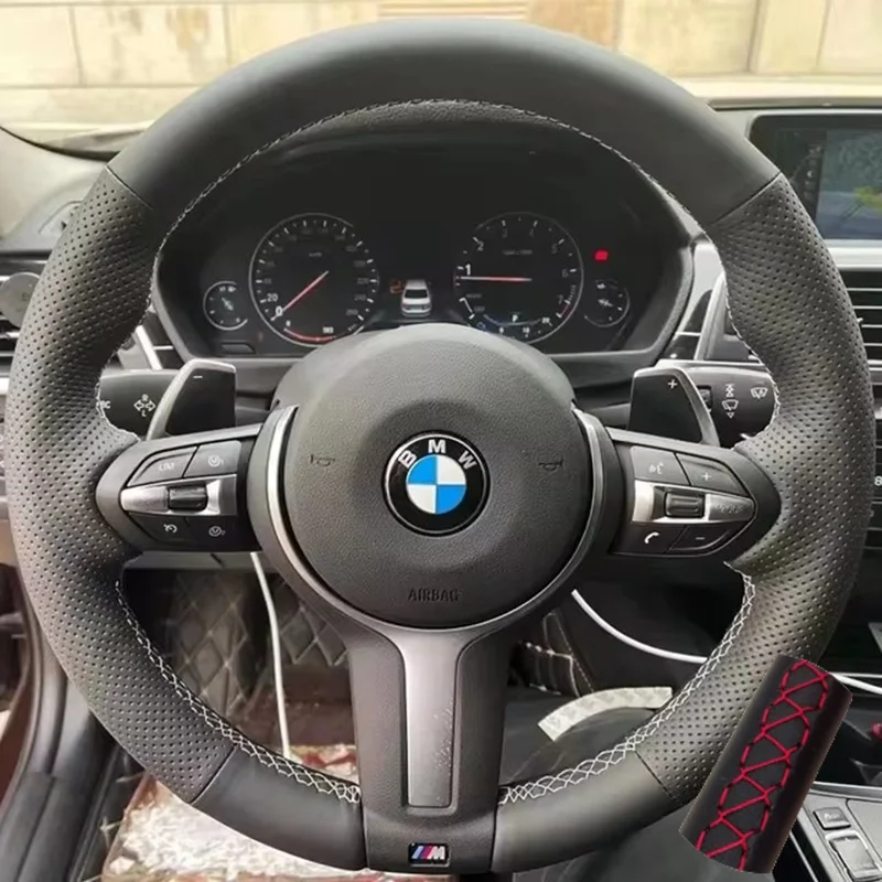DIY Mikrofaser Leder Auto Lenkrad Abdeckung Für BMW M Sport F06 F10 F15 F16 F20 F21 F25 F30 F32gt F80 F82 X1 X3 x5