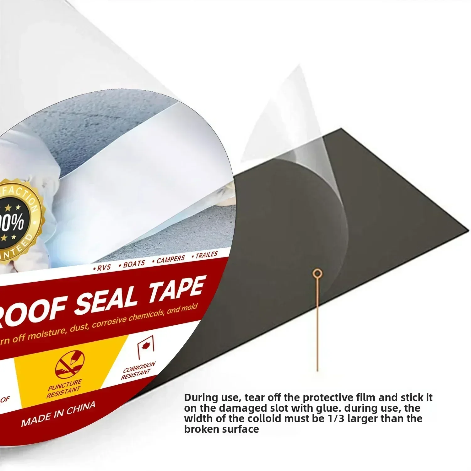 Professionele witte RV dakkittape - Heavy Duty waterdichte reparatie voor aanhangwagendaklek, zonnepaneelsystemen, camper, boot