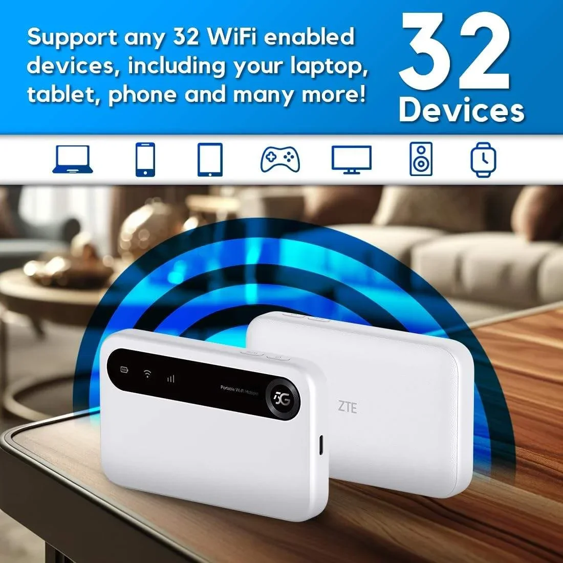 ZTE U50 5G Mifi 5G FDD n1 bands /3/7/8/20/28/38/40/77/78 2.63Gbps 4500mAh Battery