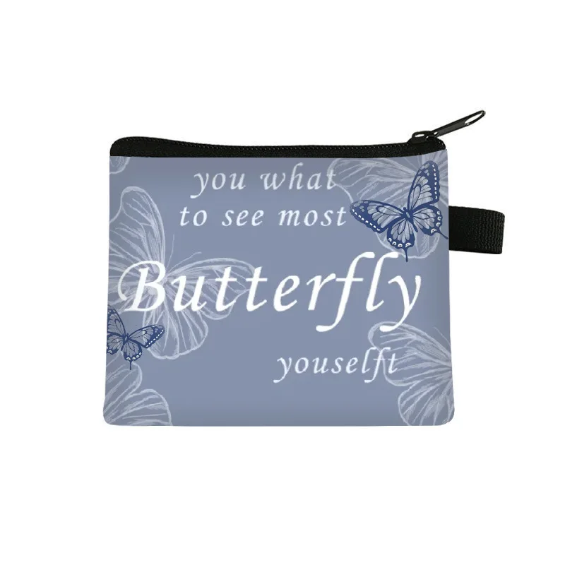 New Butterfly Coin Purse Children's Cute Mini Printed Wallet Women's High-end Sense Large Capacity Storage Small Bag Cardholder