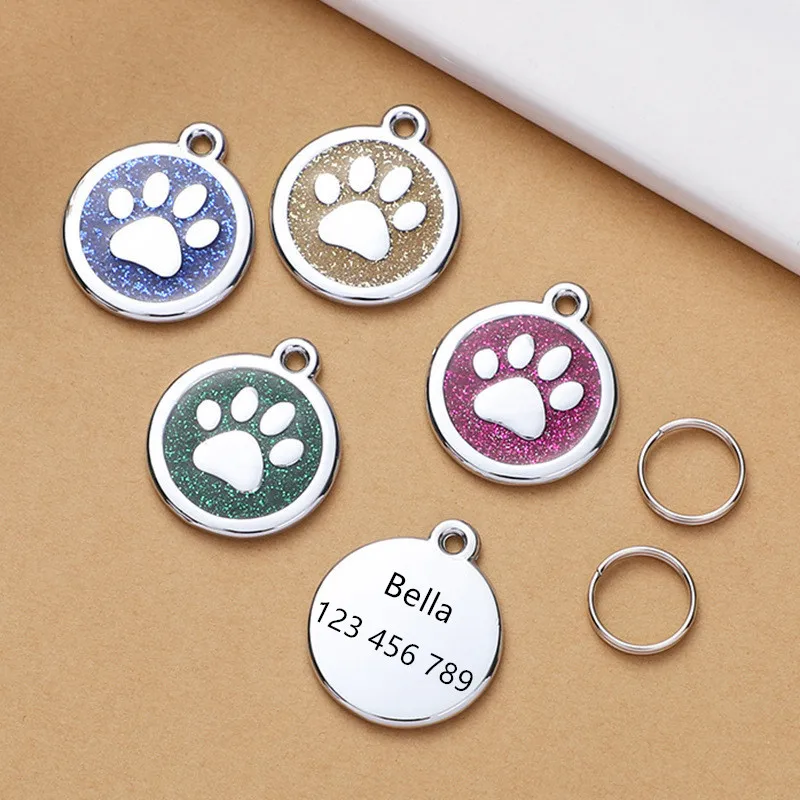 Personalized Pet Id Tags Medal Customized Dog Collar With Name Number Kitten Dogs Anti-lost Pendant Engraving DIY Accessories