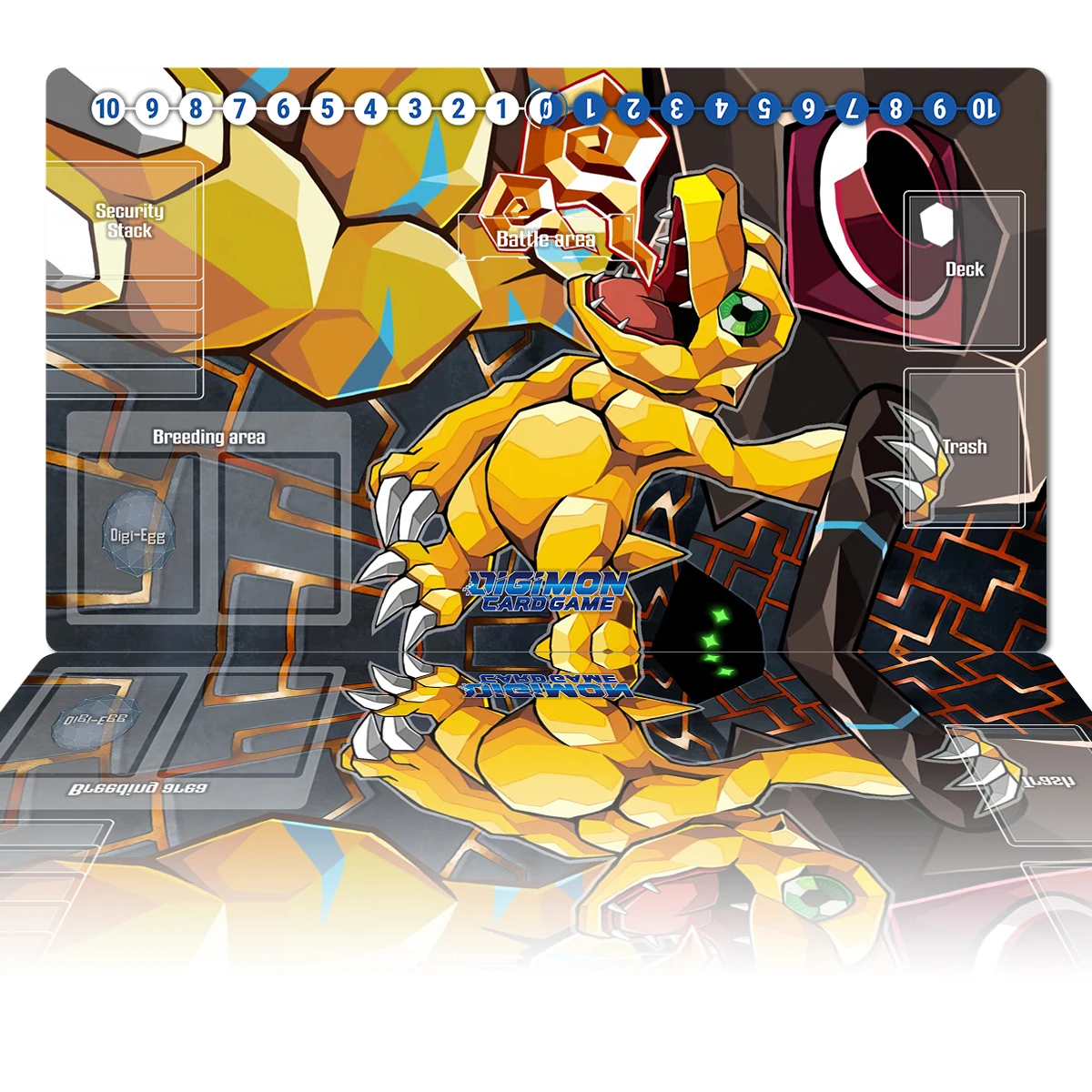 Digimon Playmat Agumon DTCG CCG Board Game Trading Card Game Mat Anime Mouse Pad Rubber Desk Mat Gaming Accessories Zones & Bag