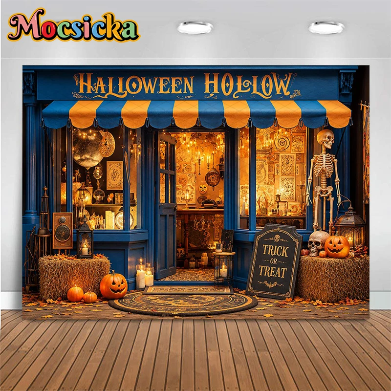 Photography Trick - Mocsicka Halloween Decorations Photography Backdrop Blue