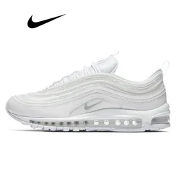 Nike Air Max 97 Running Shoes for Men and Women White Vintage Classic Wear-resistant Unisex Silver