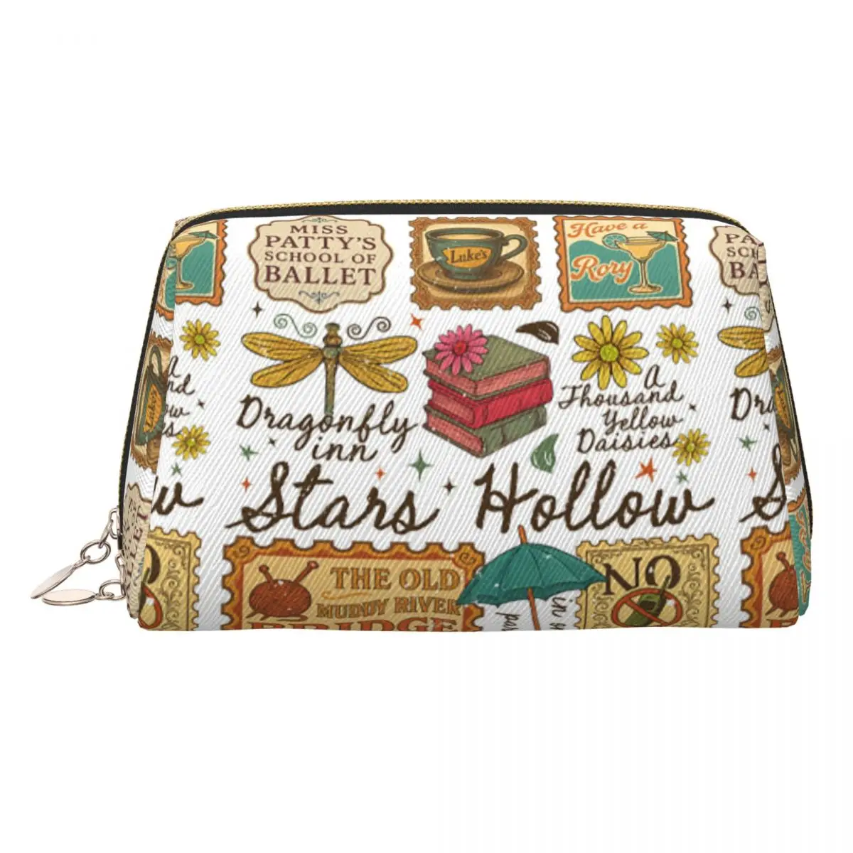 Gilmore Girls Stars Hollow Retro Women Cosmetic Bags Travel Makeup Organizer Pouch Toiletry Storage Dopp Kit Box