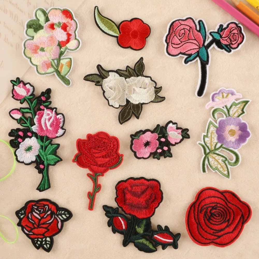 Flowers Sewing on Iron Embroidered Patches Clothes Dress Hat Pants Shoes Curtain Bag Wallet Decorating DIY Craft Embarrassment