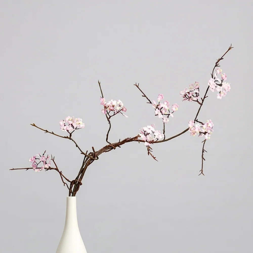 Real Touch Artificial Cherry Blossoms Flowers Multi-Bloom Pink Fake Sakura Branches Silk Artificial Faux Plants