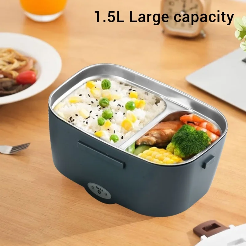 80W Electric Lunch Box Food Heater Portable Food Warmer For Car Truck Work with 304 Stainless Steel Container Insulated