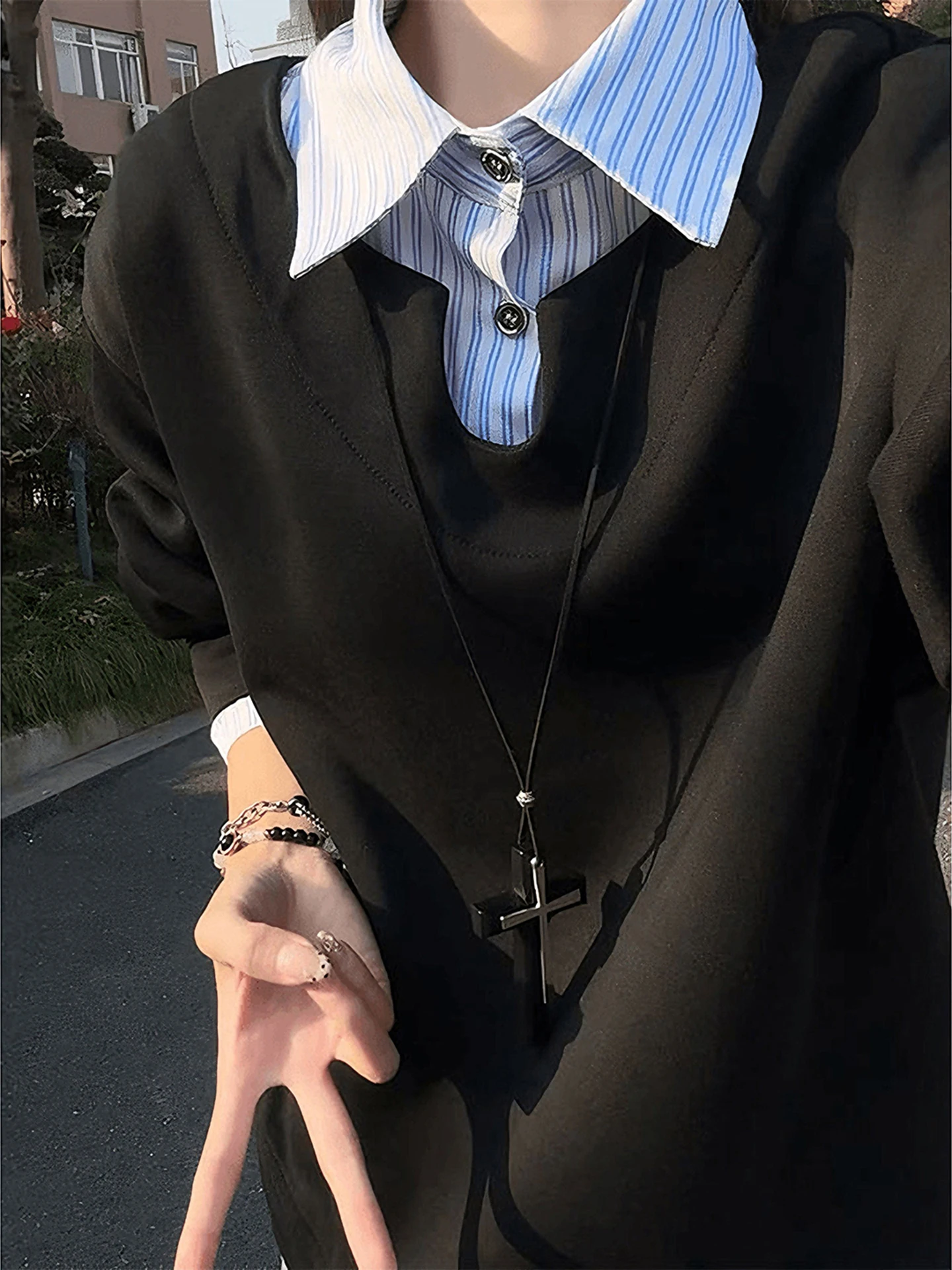 

Мужская свободная толстовка с длинным рукавом, повседневная весенняя футболка, удобный топ в стиле CleanFit, уличный тренд