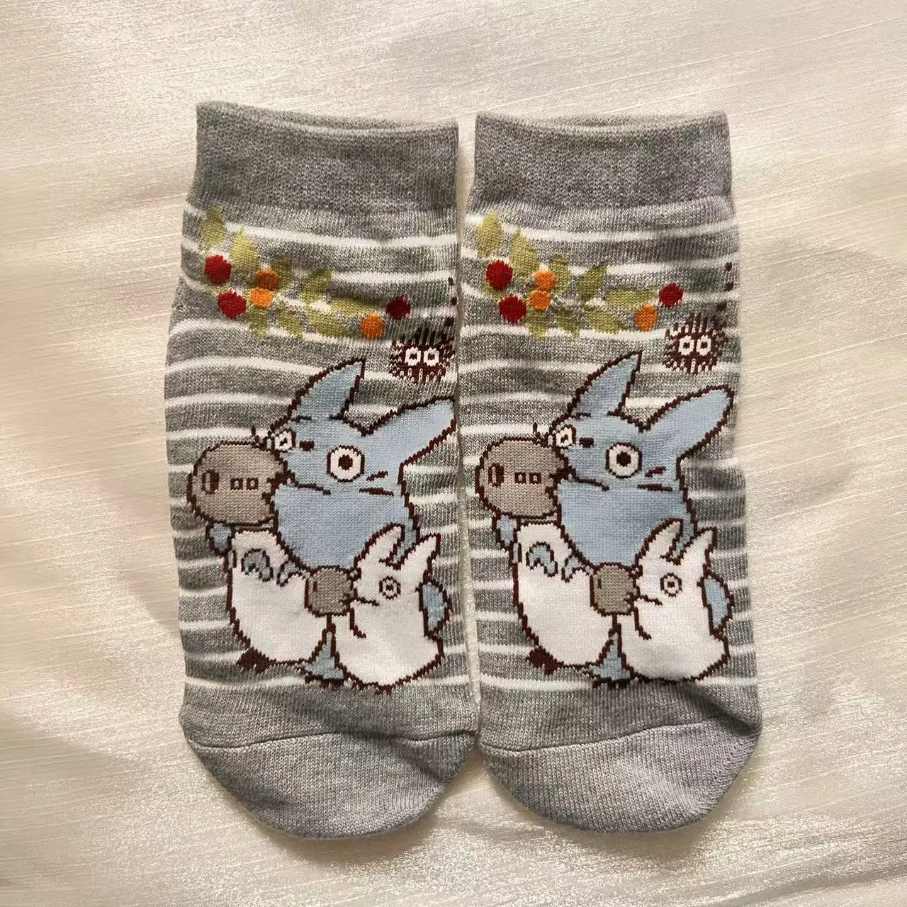 Lady Cartoon Grey Cat Socks Cute Jiji Mouse Short Socks Anime Calcifer Short stockings Friends Gifts Students Wearing Eu35-40