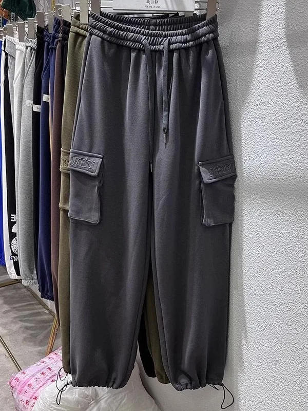 

Extra Large 300 Pou Men's Workwear Pants American Retro Summer Loose Casual Versatile Sports Sweatpants Elastic Waist