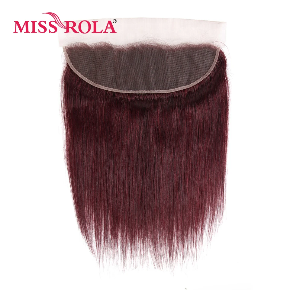 Miss Rola 13x4 Lace Frontal Closure Brasilianisches Remy-Echthaar von Ohr zu Ohr, glattes Haar, Ombre-Farbe mit Babyhaar – Detail 3