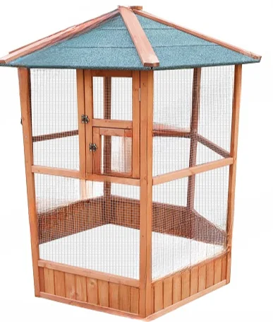 Chinese Fir Sustainable Wood Assembly Bird House Large Home Wooden Bird Cages Parrot Cage