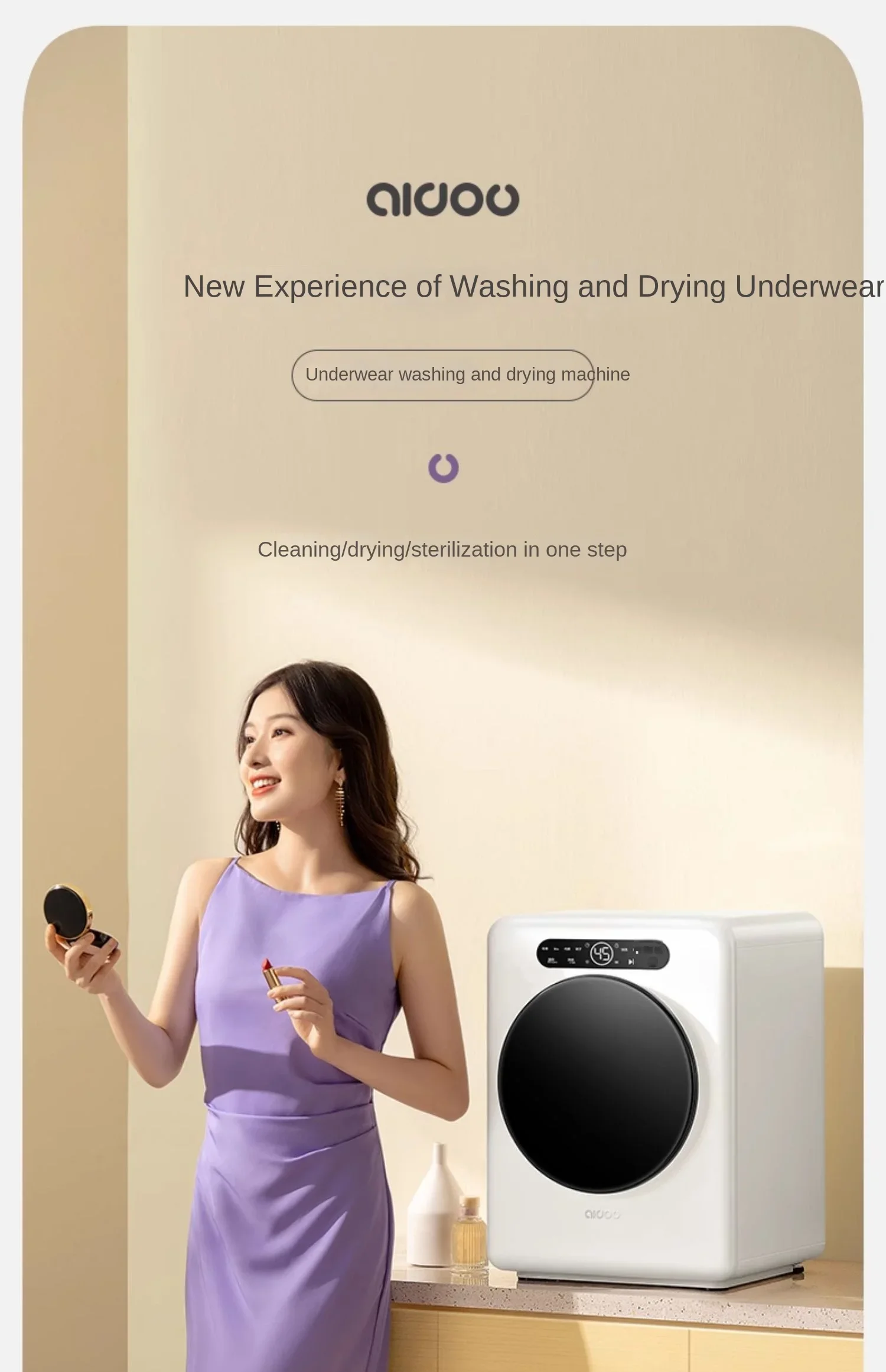 

Underwear washing machine washing and drying integrated underwear cleaning high temperature boiling and washing automatic