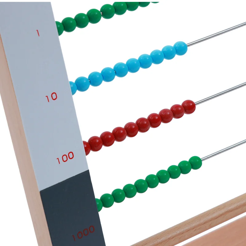 Giocattoli matematici Montessori Abaco in legno con cornice piccola perlina per bambini Strumenti di apprendimento dell'abstrazione Gioco educativo Insegnamento della matematica