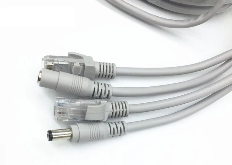 RJ45 Ethernet CCTV Cable Cat5e DC Power Cat5 Internet Network LAN Cable Cord PC Computer For POE  IP Camera System Concatenon