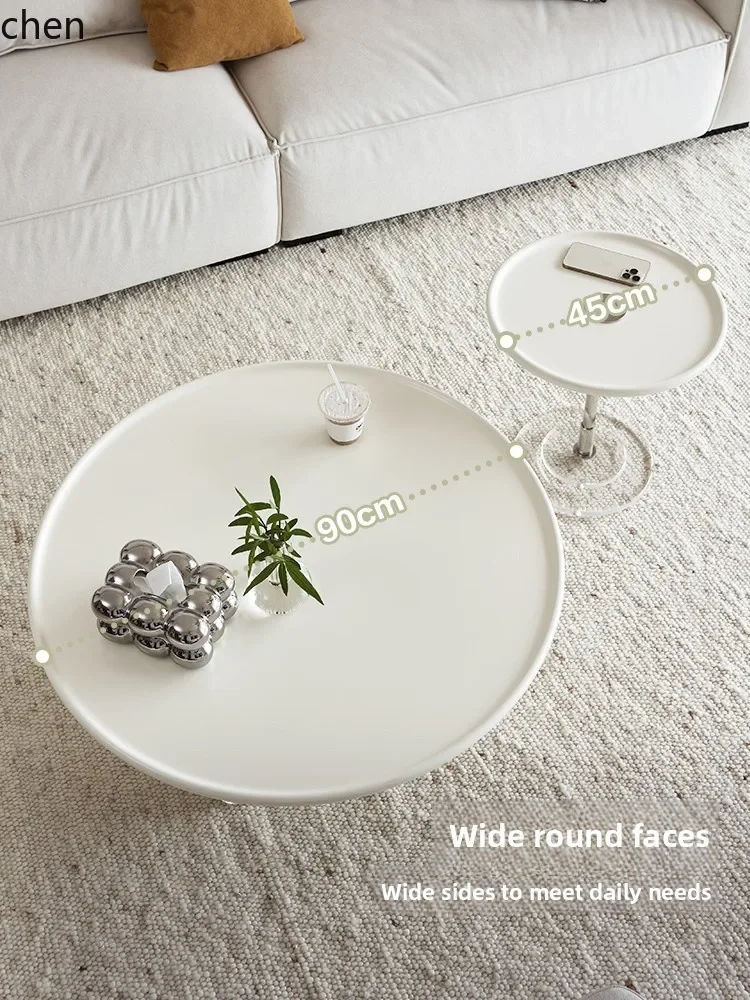 طاولة القهوة غرفة المعيشة المنزلية الاكريليك الإبداعية شقة صغيرة مستديرة