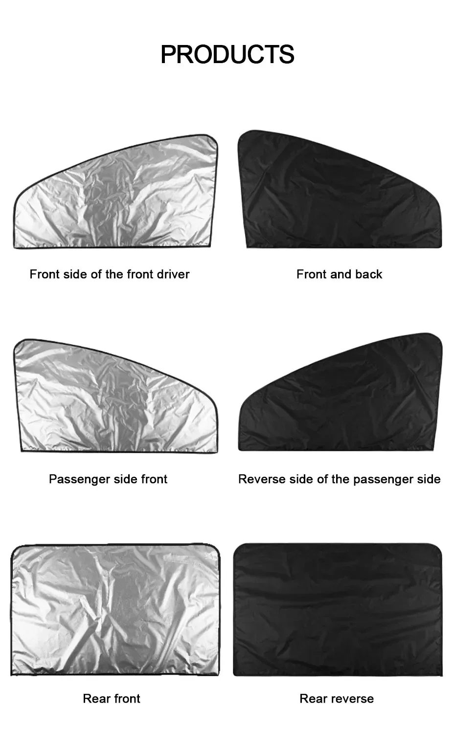 2 Stück Magnetische Auto-Seitenfenster-Sonnenschutz UV-Block Sichtschutzvorhang Blendschutz Wärmeisolierung Vorder- und Heckscheibe Auto-Zubehör – Detail 10