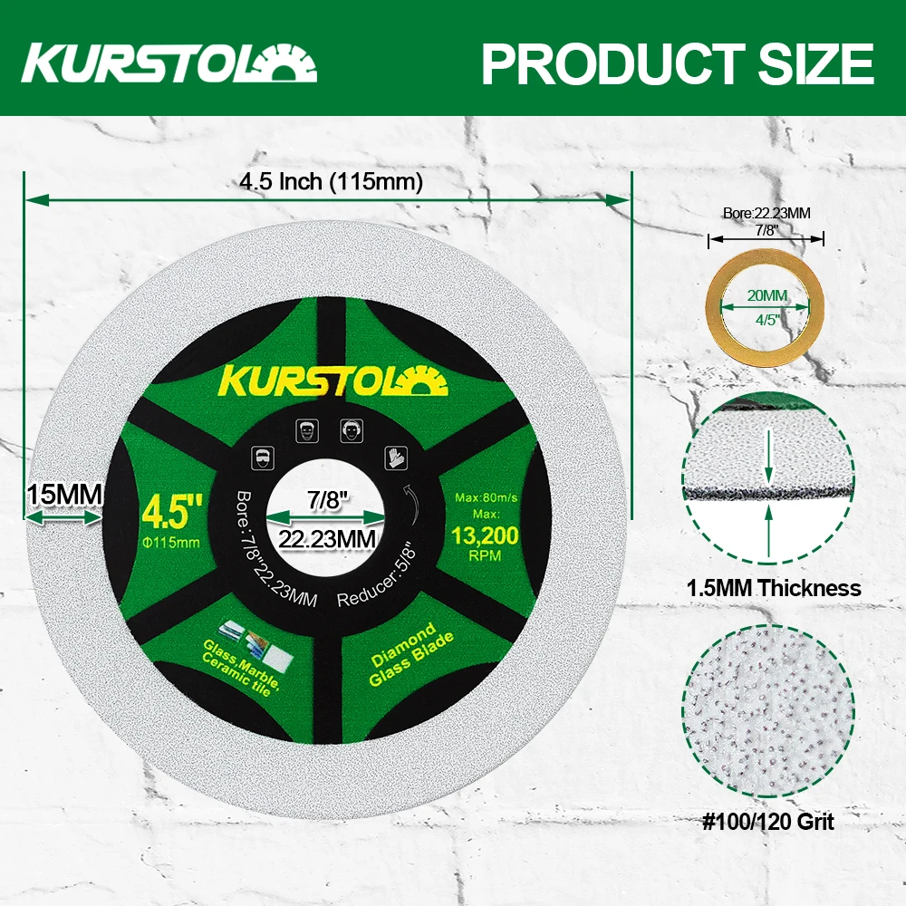 KURSTOL 75/100/115/125mm Glass Cutting Disc Ultra-Thin Diamond Saw Blade For Ceramic Tile Marble 1/2/3/5Pcs Circular Disc Cutter