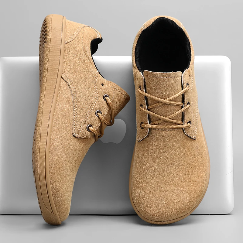 New Men's Wide Barefoot Canvas Sneaker 2025 Fashion Flats Soft Zero Drop Sole Wider Toe Light Weight Fashion Sneakes Big Size
