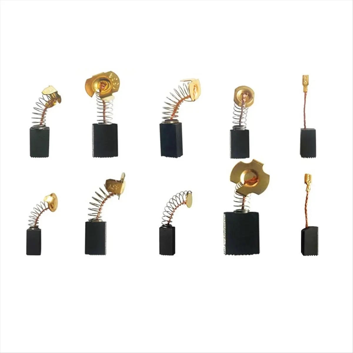HOT 60pcs Electric Motor Carbon Brushes 10 Different Sizes Carbon Brush Motors Replacement Parts for Power Tool