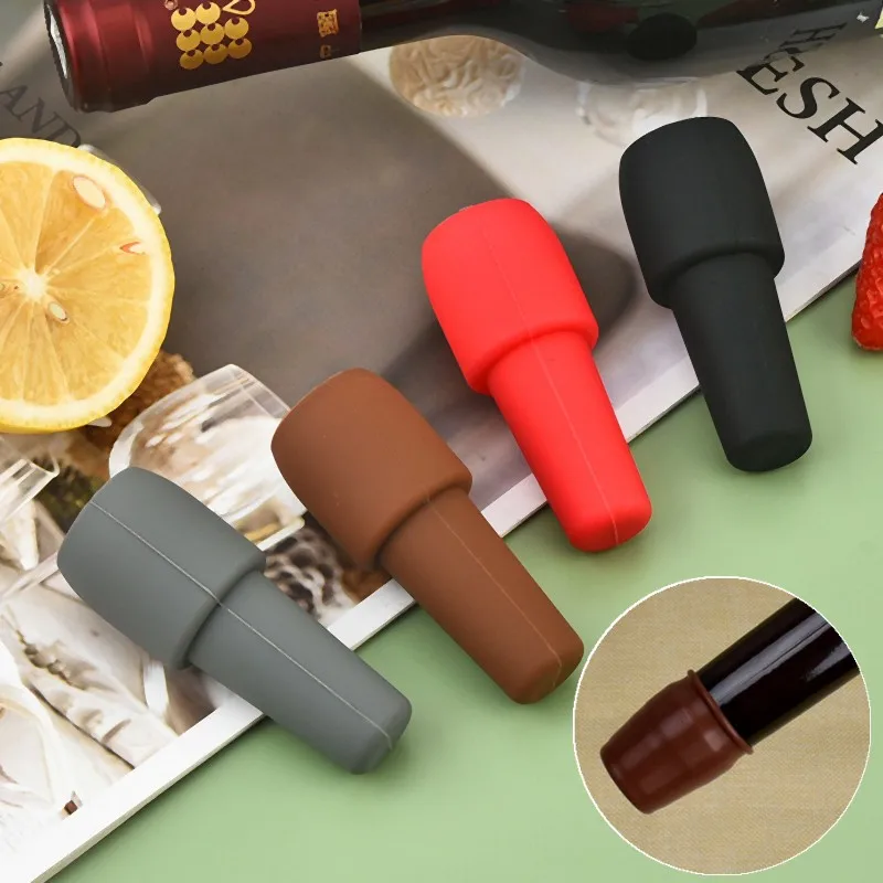 

5PCS Wine Stoppers For Wine Bottles, Reusable Sparkling Wine Bottle Stopper Wine Sealer For Wine Bottles, Silicone Wine Stopper