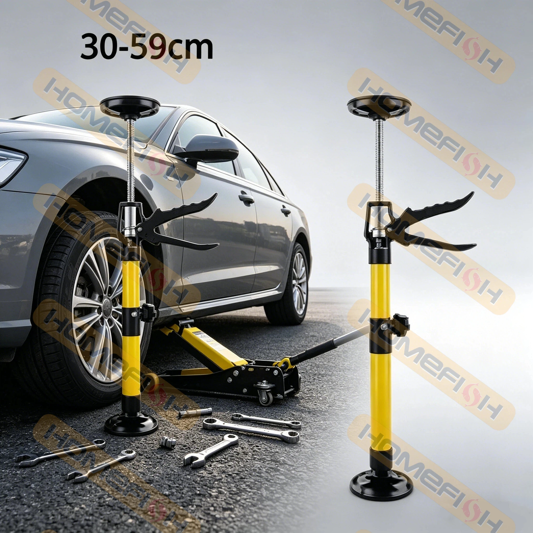 2Pcs Labor-Saving Telescopic Steel Support Rod Cabinet Jack Drywall Construction Tool Extensible Non-slip Hand Lifting Jack Too