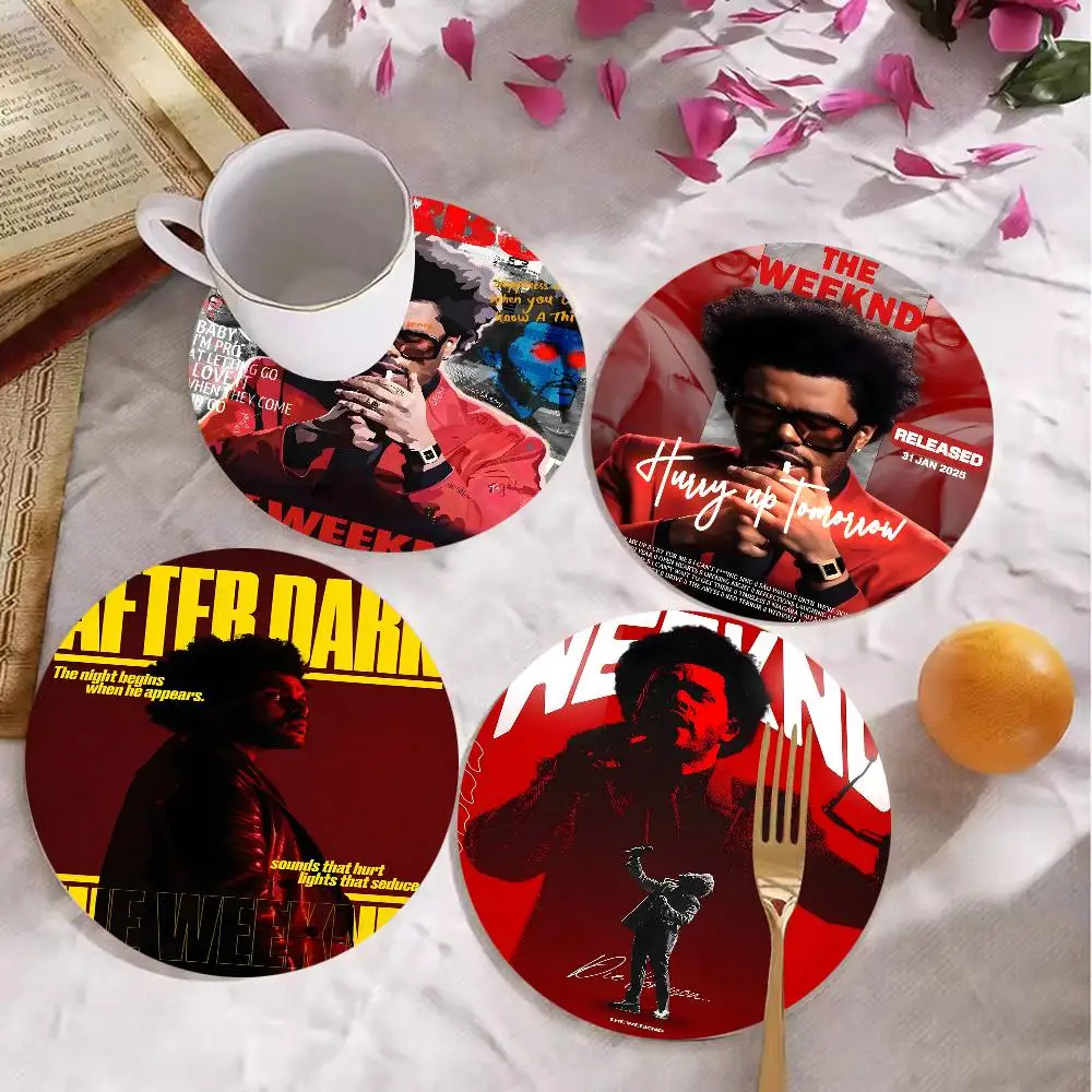

The Weeknd Themed Wooden Coaster Non-Slip Heat Resistant Dining Table Decoration Cafe Restaurant Unique Gift