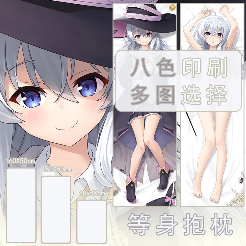 

Anime Wandering Witch: The Journey Of Elaina Ashen Witch Dakimakura Pillowcase Hing Body Cushion Cover Gift