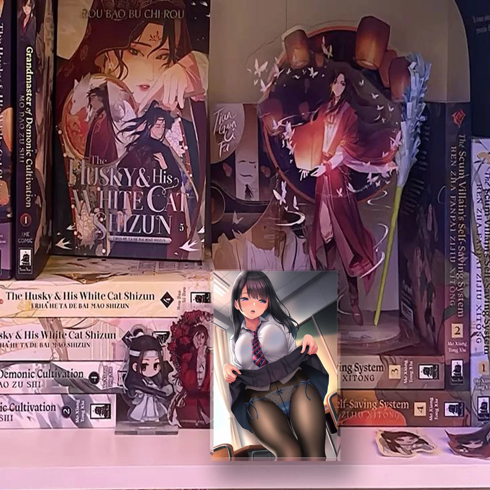 مثير JK Waifu جوارب طويلة أنيمي فتاة كتلة الاكريليك ، تلميذة الفن الوقوف ، مخصص تحصيل مكتب ديكور ، Otaku هدية